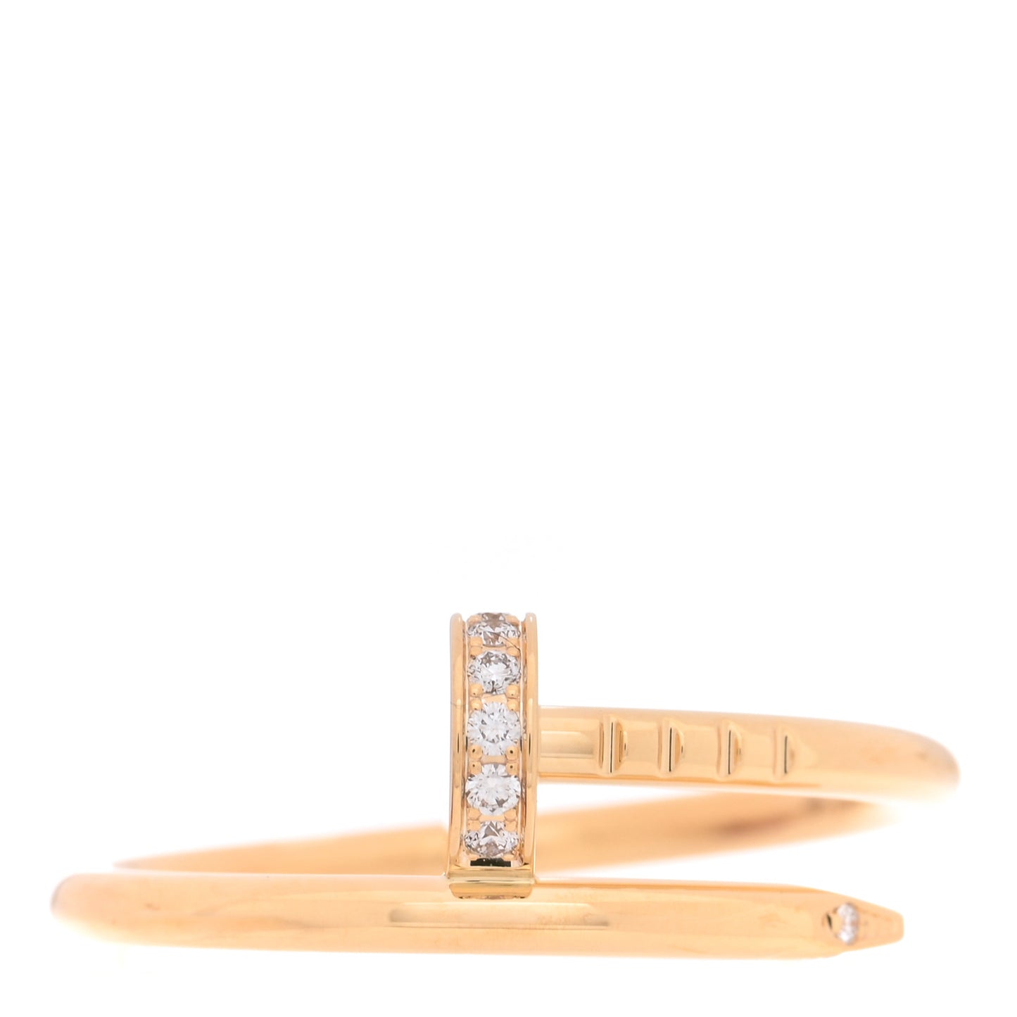 18K Yellow Gold Diamond Small Juste Un Clou Ring 53 6.25