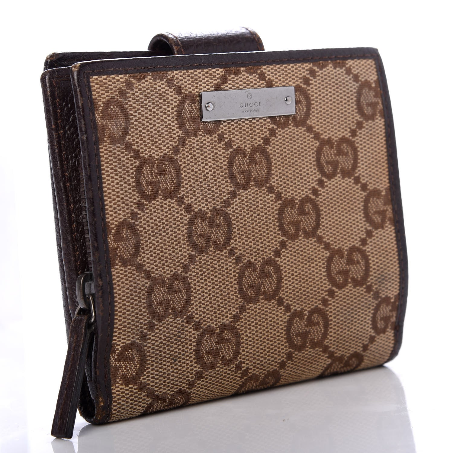 Gucci Monogram Zip Around French Flap Wallet Brown 3 of 9