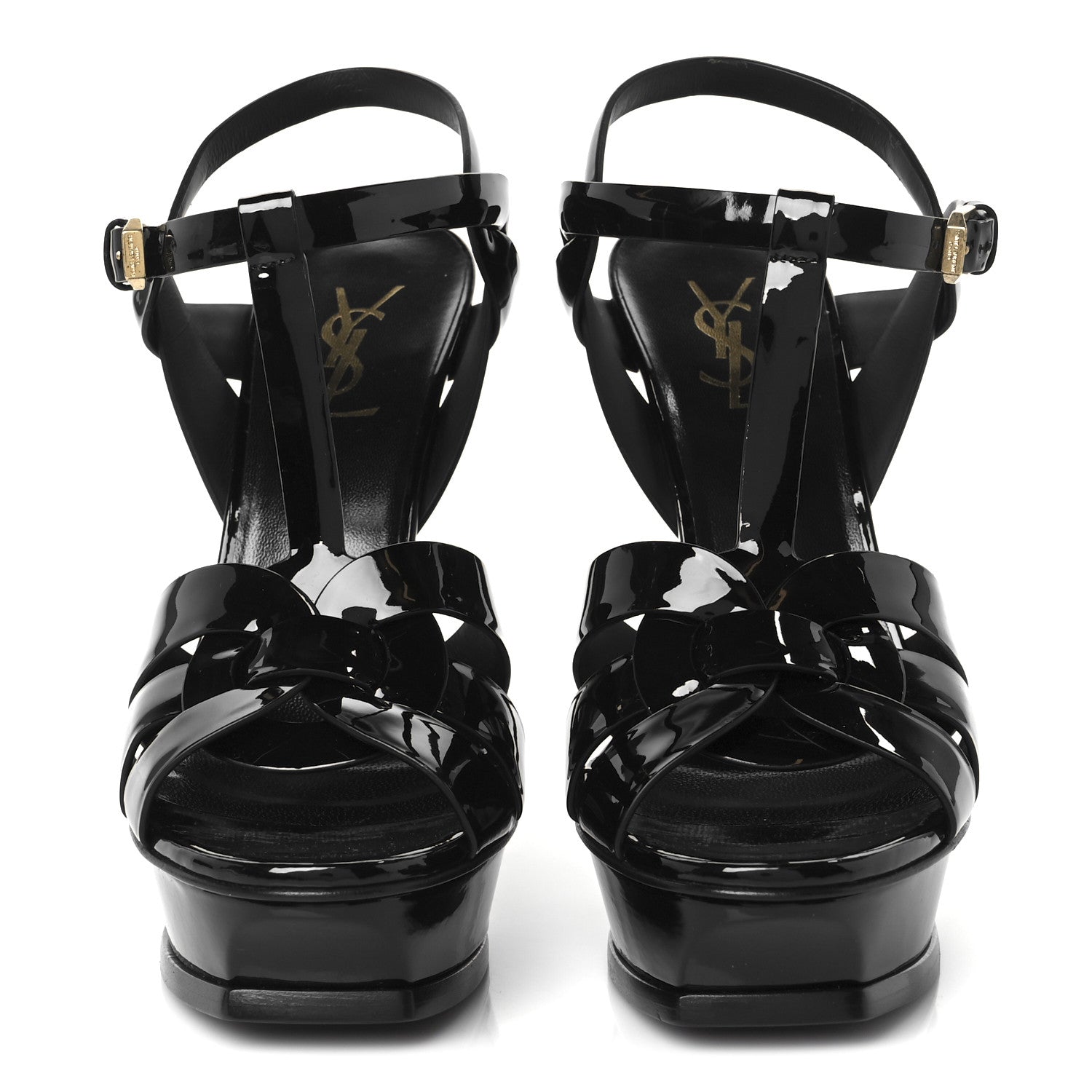 Saint Laurent Patent Tribute 105 Platform Sandals 39.5 Black 3 of 10