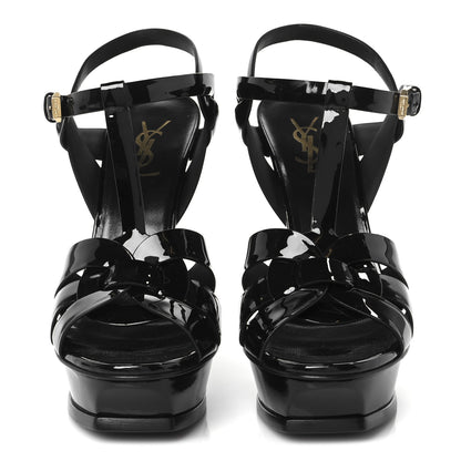Saint Laurent Patent Tribute 105 Platform Sandals 39.5 Black 3 of 10