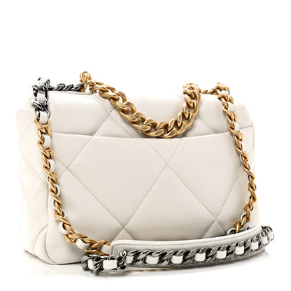 Chanel Goatskin Quilted Medium Chanel 19 Flap White 2 of 9