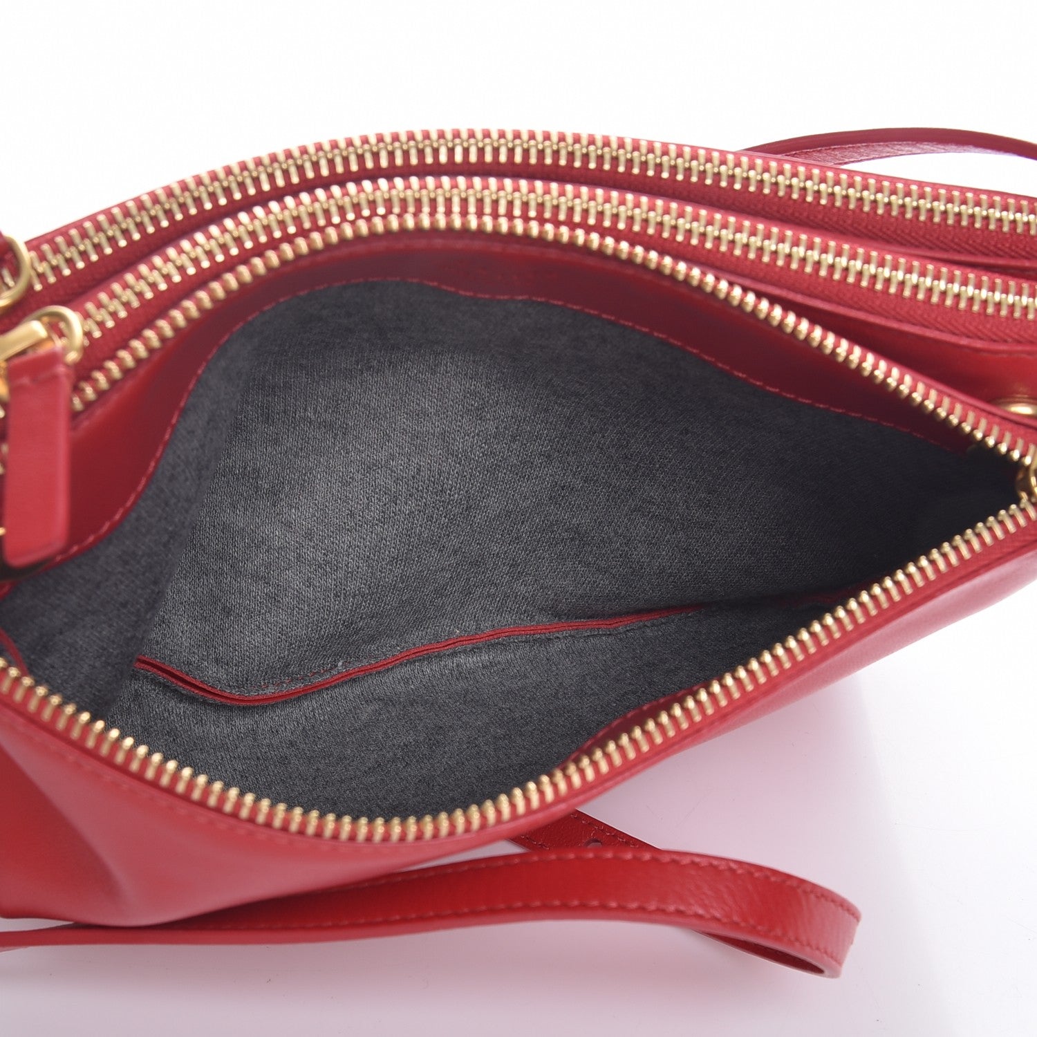 Celine Lambskin Small Trio Crossbody Bag Red 5 of 10