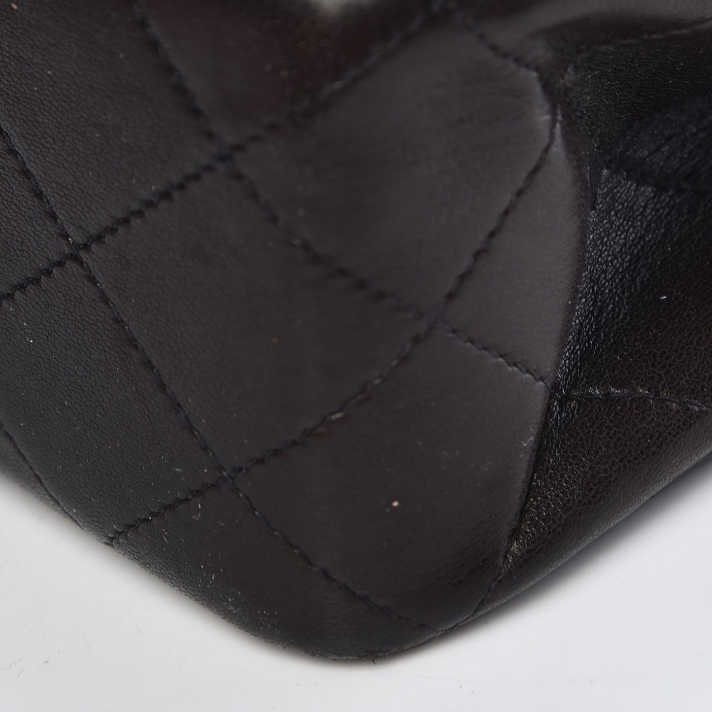 Lambskin Quilted Medium Double Flap Black
