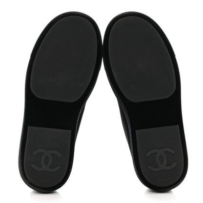 Chanel Velvet Womens CC Sneakers 35 Black 5 of 9