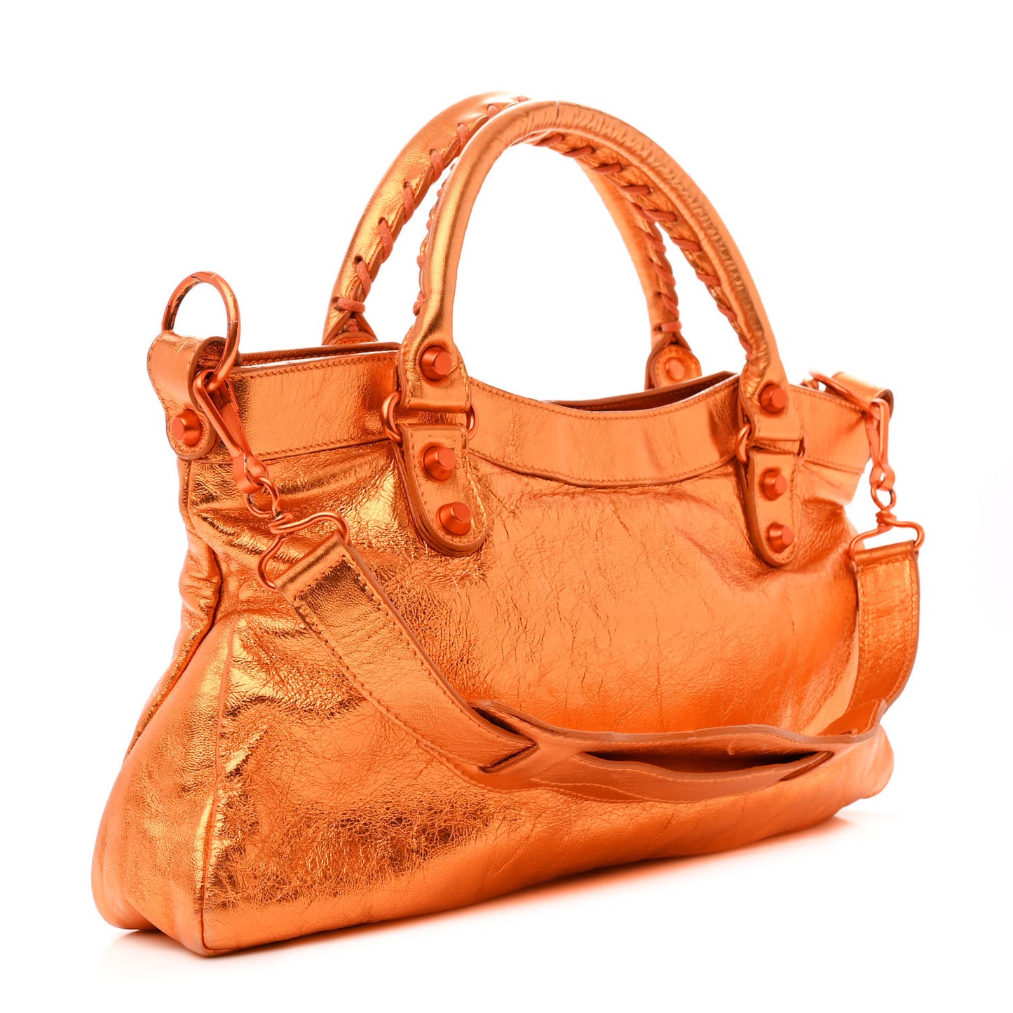 Metallic Agneau Classic Hardware First Orange