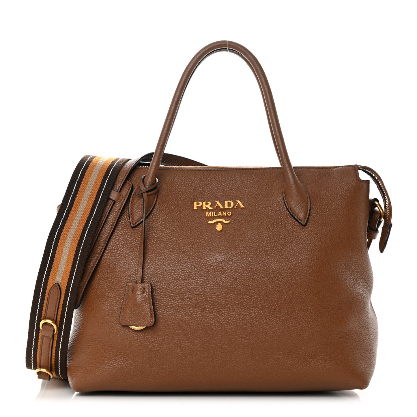 Vitello Daino Shopping Tote Brown
