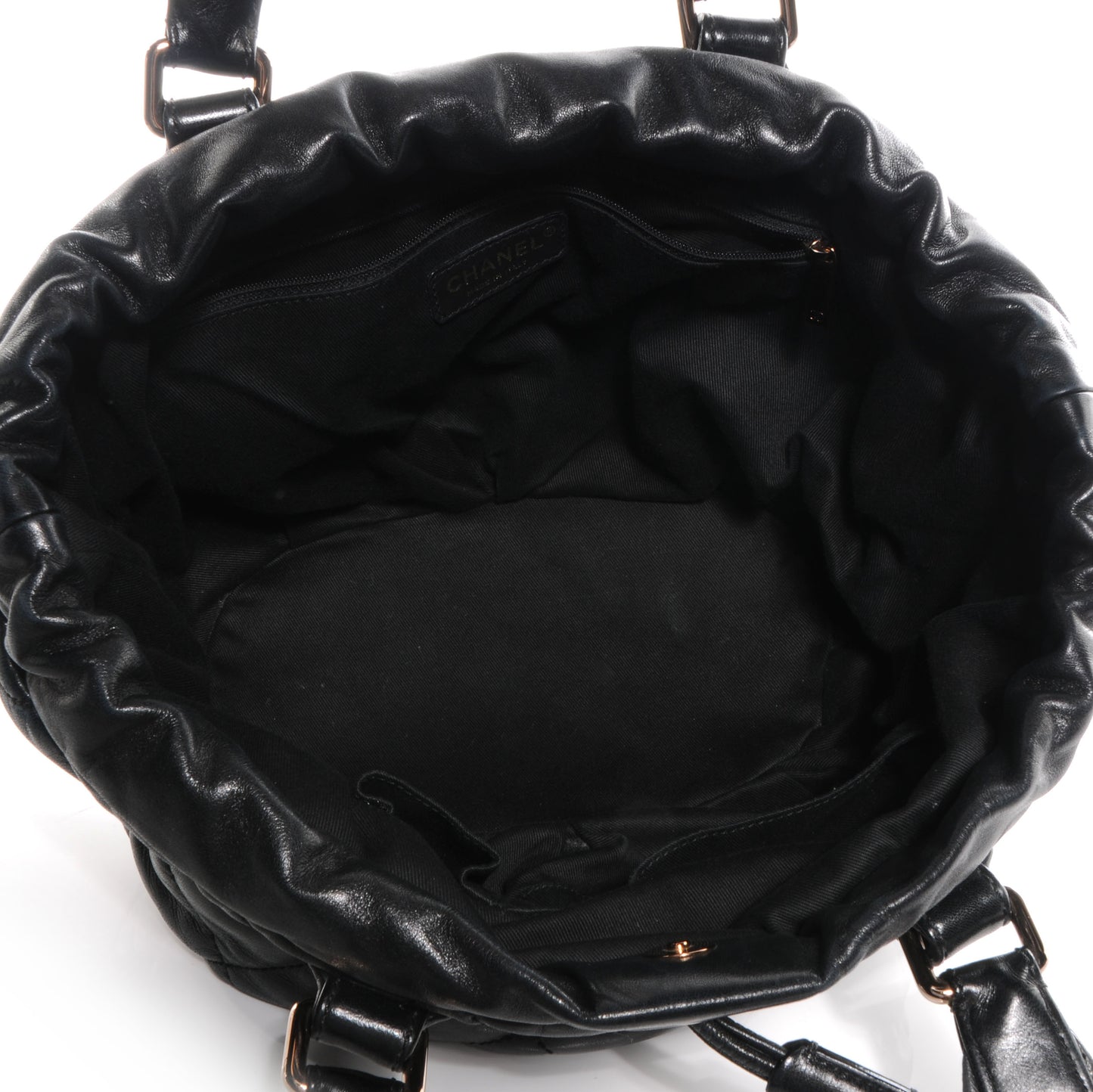 Lambskin Cloudy Bundle Tote Black