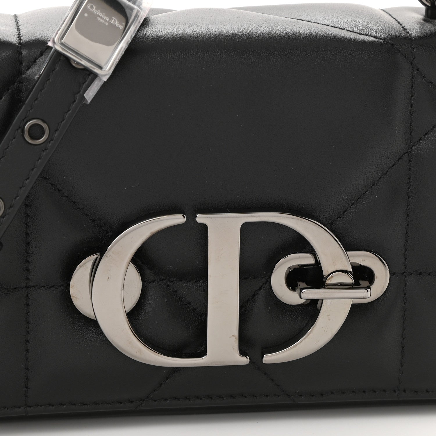 Christian Dior Lambskin Maxi Cannage Small 30 Montaigne Chain Top Handle Bag Black 8 of 10