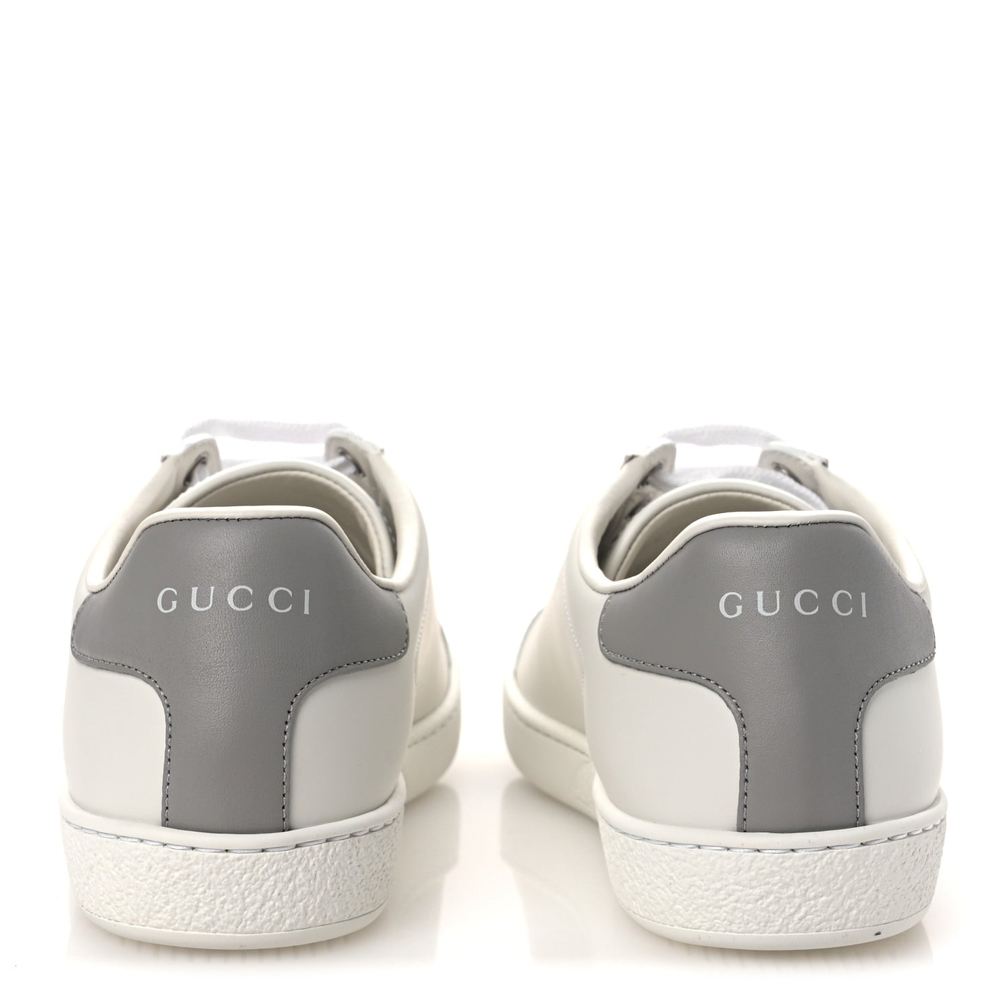 Calfskin Interlocking G Perforated Womens Ace Sneakers 38.5 White Grey Sky