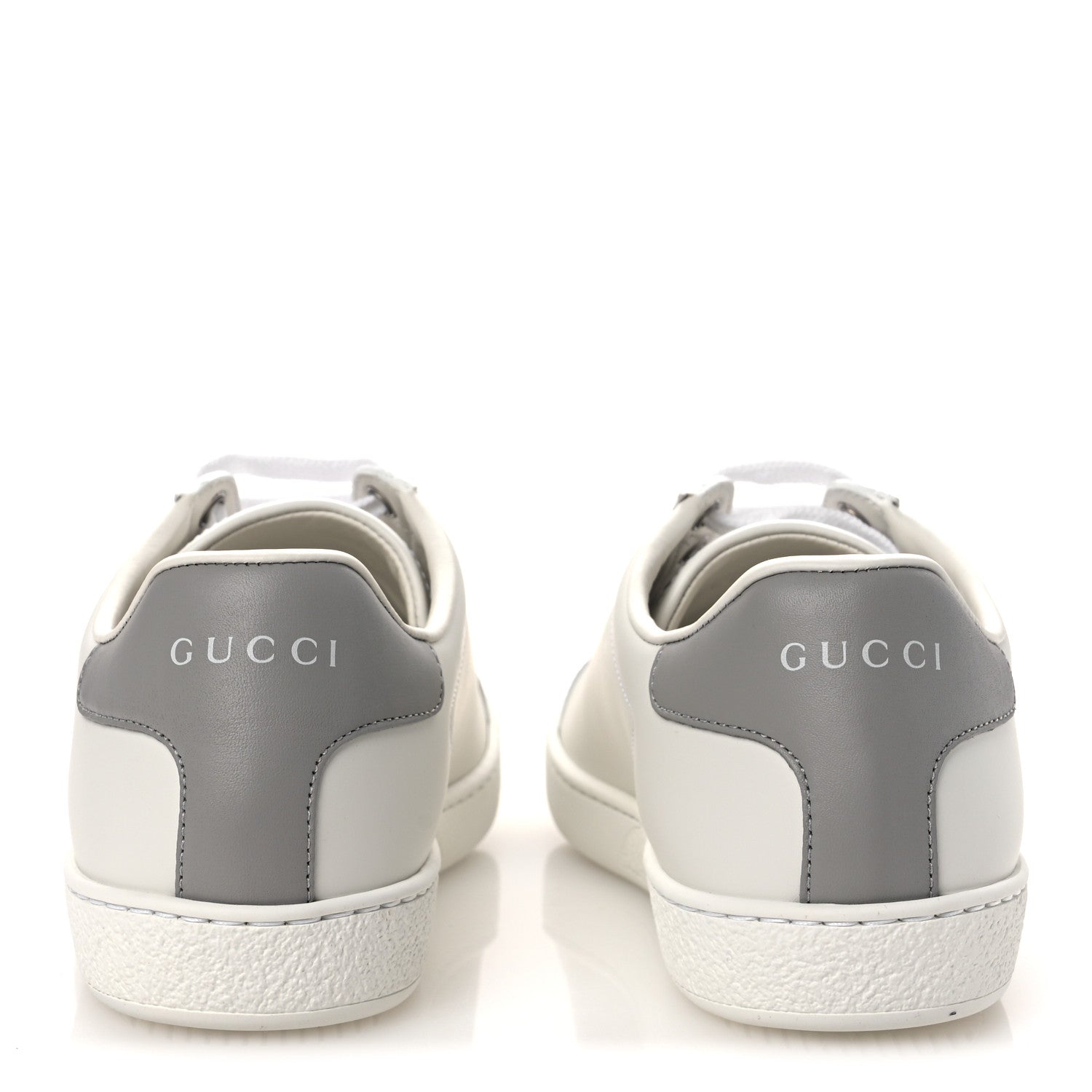 Gucci Calfskin Interlocking G Perforated Womens Ace Sneakers 38.5 White Grey Sky 6 of 13