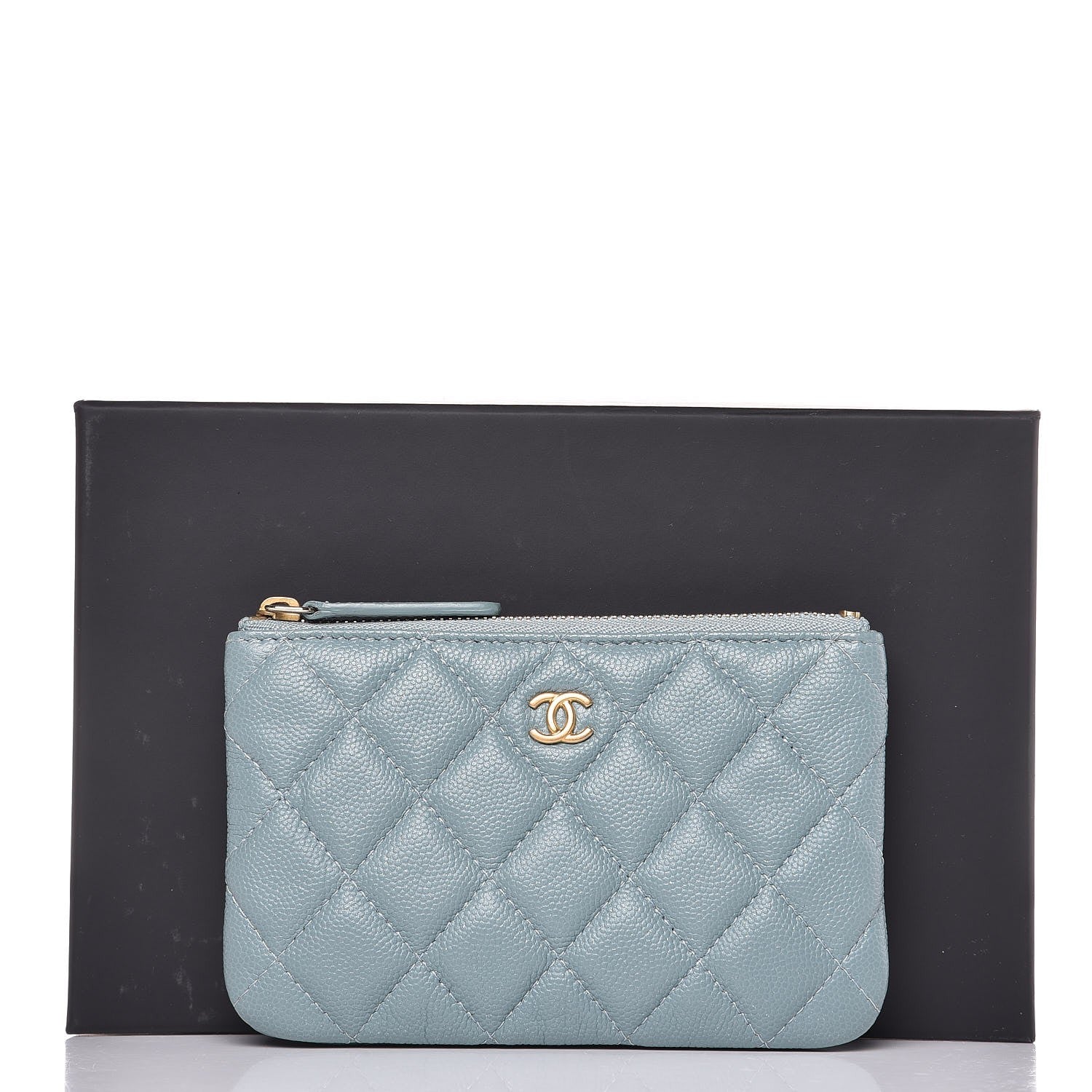 Chanel Iridescent Caviar Quilted Small Cosmetic Case Light Blue 8 of 8