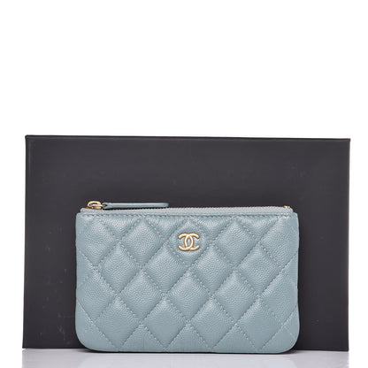Chanel Iridescent Caviar Quilted Small Cosmetic Case Light Blue 8 of 8