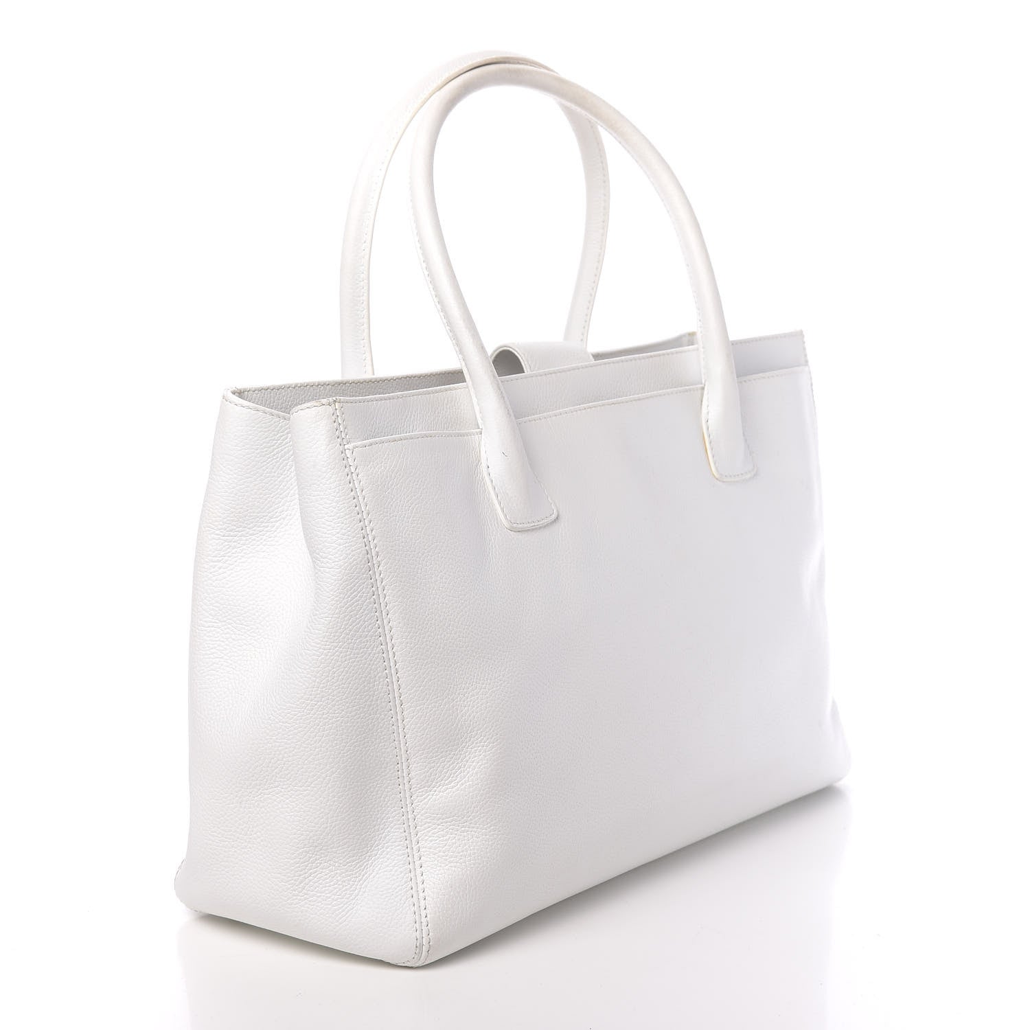 Chanel Calfskin Cerf Executive Shopper Tote White 3 of 18