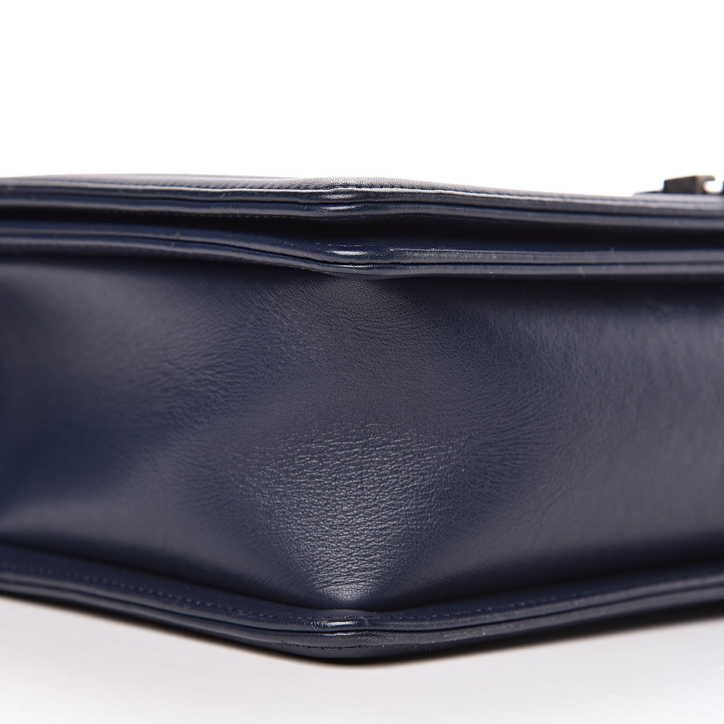 Calfskin Chevron Quilted New Medium Boy Flap Dark Navy Blue