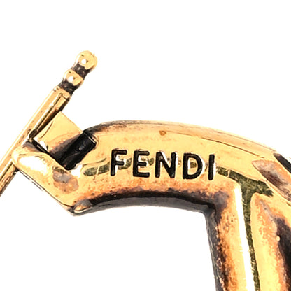 Fendi Metal FF Hoop Earrings Gold 4 of 6