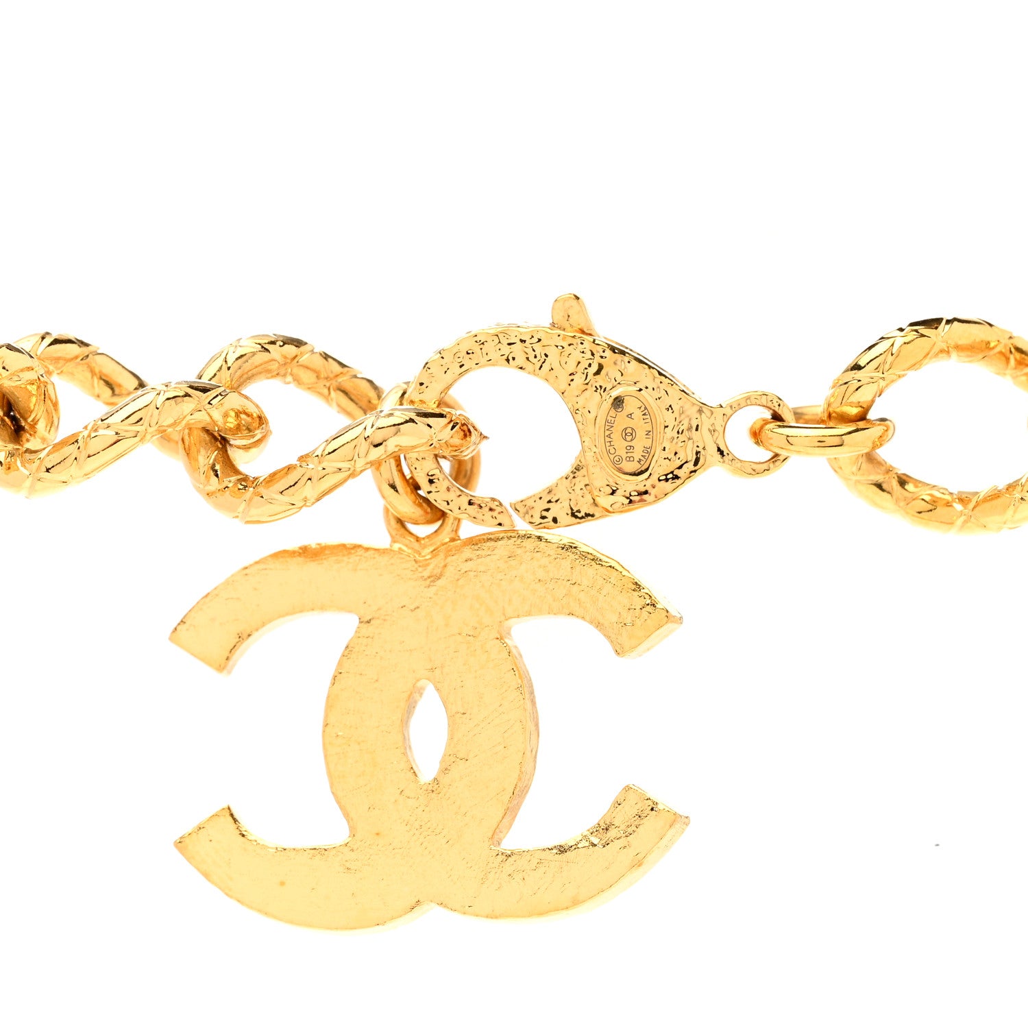 Chanel Resin Along The Nile Large CC Pendant Necklace Gold Black 4 of 4