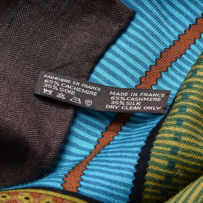 Hermes Cashmere Silk Cent Plis Des Miao Shawl 140 4 of 4