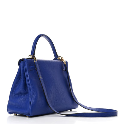 Hermes Taurillon Clemence Kelly Retourne 28 Bleu Electrique 3 of 11
