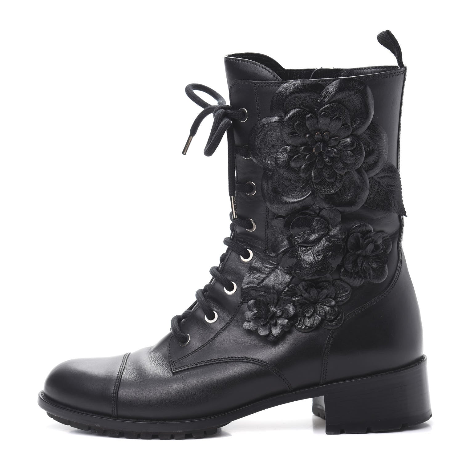 Valentino Garavani Calfskin Techno Couture Combat Boots 39 Black 1 of 9