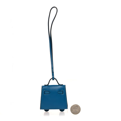 Hermes Tadelakt Chevre Mysore Kelly Quelle Idole Bag Charm Bleu Izmir Jaune Bourgeon Bleu Brume Vert Bosphore 2 of 8