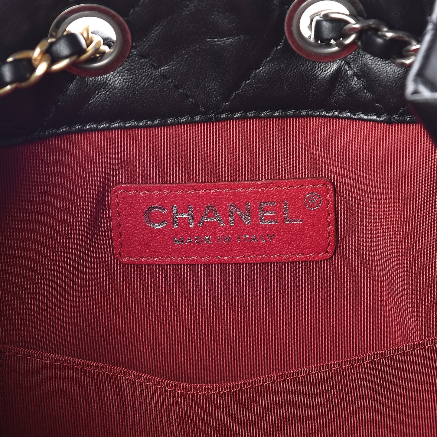 Aged Calfskin Quilted Small Gabrielle Backpack Black