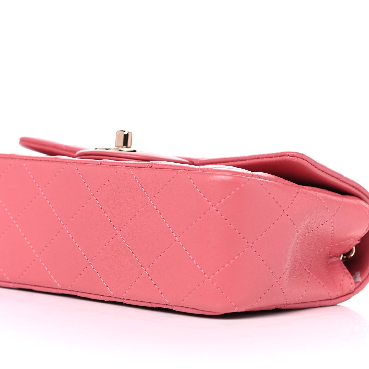 Lambskin Quilted Valentine Charms Mini Rectangular Flap Pink