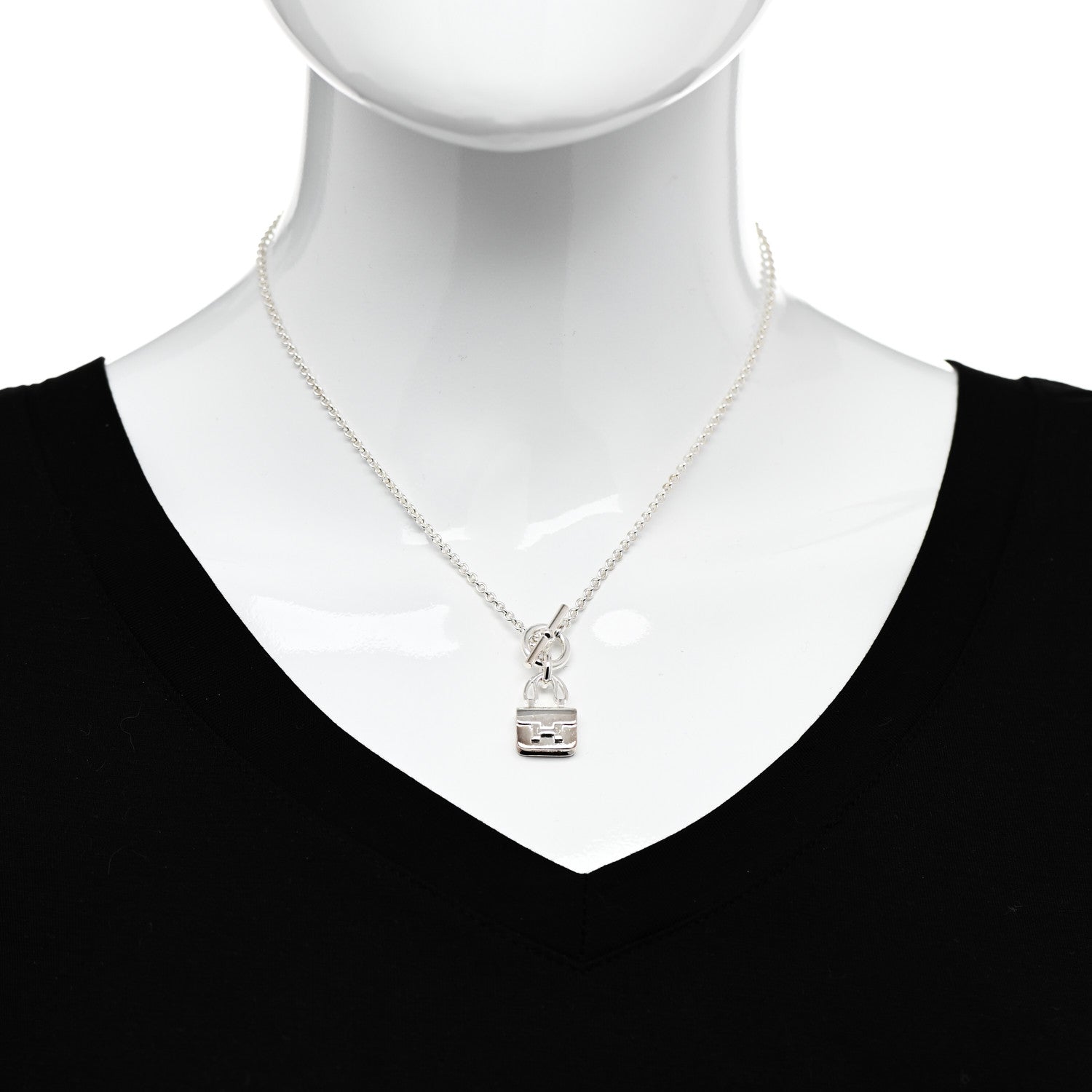 Hermes Sterling Silver Constance Amulettes Pendant Necklace 2 of 6