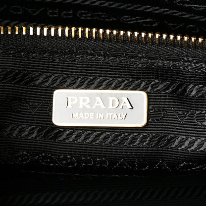 Prada Glossy Calfskin Triangle Medium Bonnie Shoulder Bag Black 6 of 9