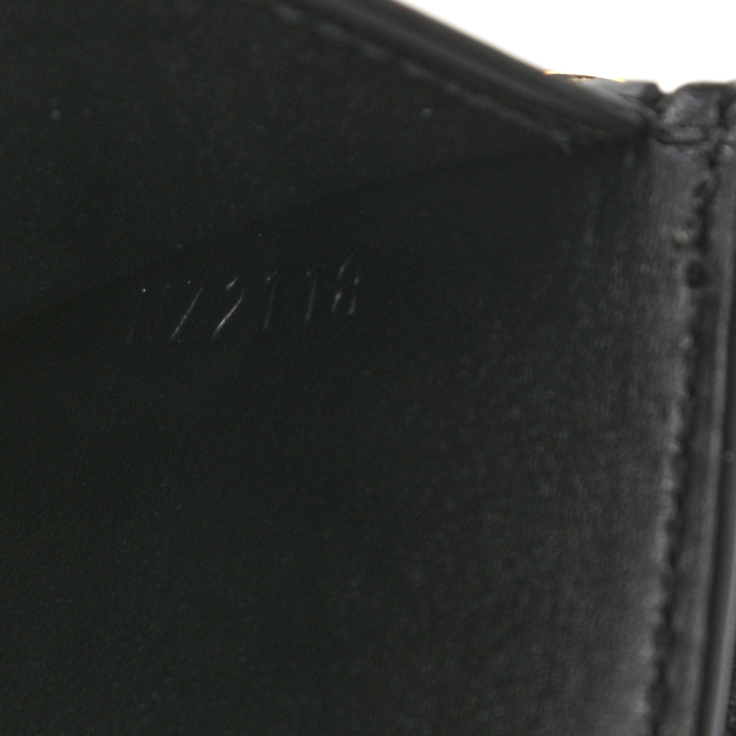 Patent Calfskin Monogram Cherrywood Compact Wallet Black