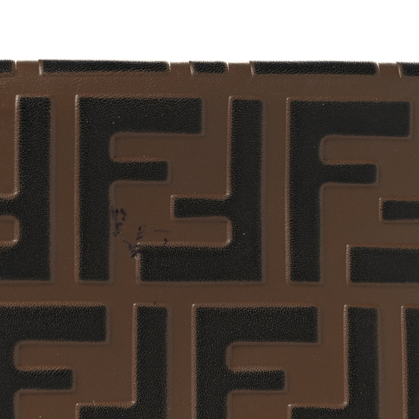 Vitello Soft F is Fendi Bi-Color FF 1974 Embossed Envelope Pouch Maya Black