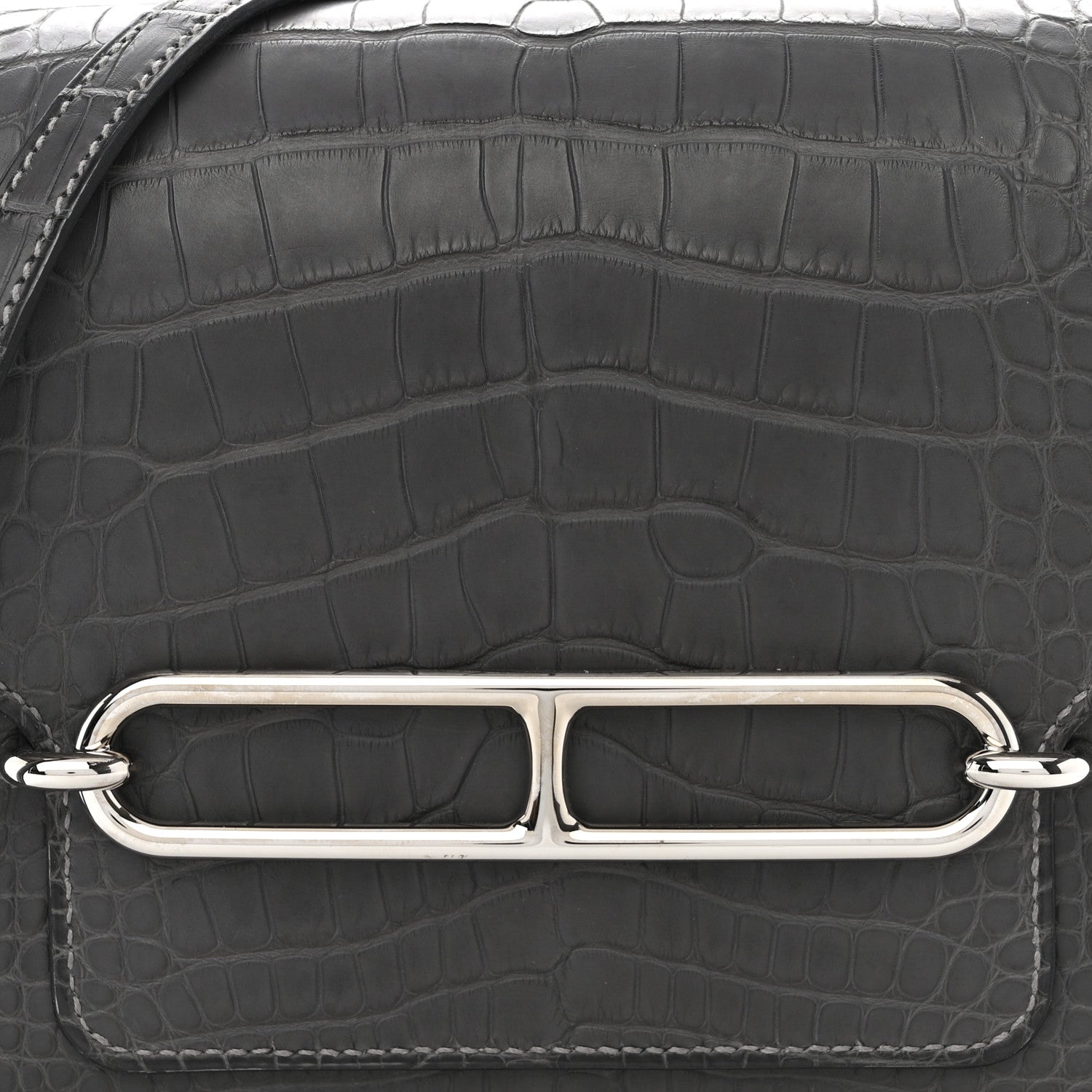Hermes Matte Alligator Mini Sac Roulis Graphite 8 of 10