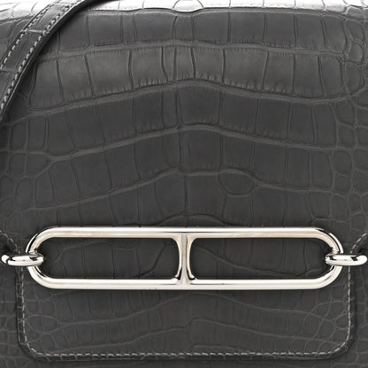 Hermes Matte Alligator Mini Sac Roulis Graphite 8 of 10