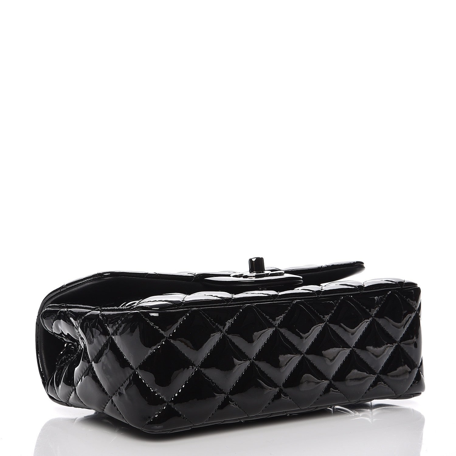 Chanel Patent Calfskin Quilted Mini Rectangular Flap Black 4 of 9