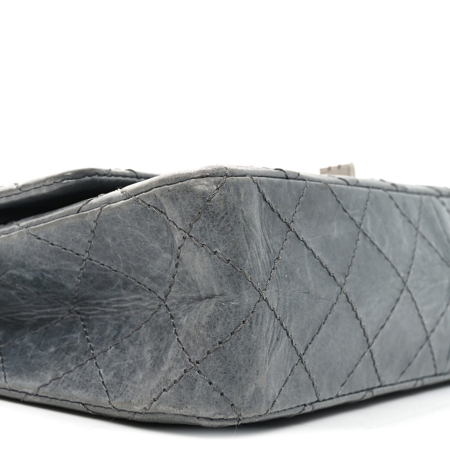 Chanel Aged Calfskin Quilted 50th Anniversary 2.55 Reissue Flap 226 Grey 9 of 10