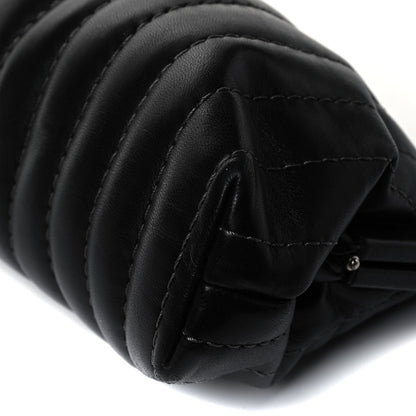 Chanel Lambskin Vertical Quilted Mademoiselle Clutch Black 10 of 10