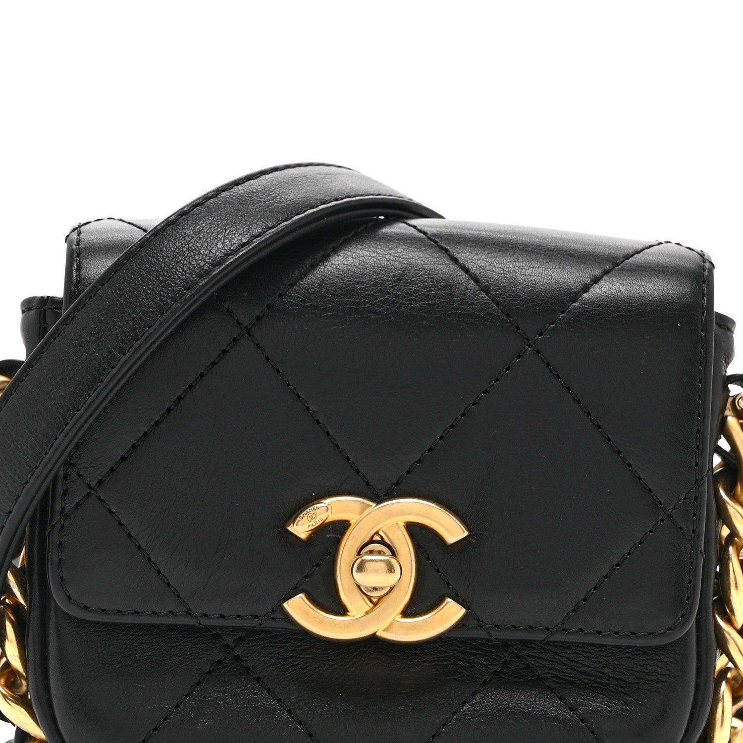 Chanel Calfskin Quilted Mini Framing Chain Bag Black 8 of 10