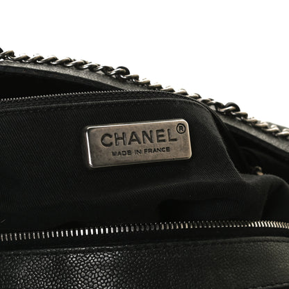 Chanel Caviar Stitched Large Outdoor Hobo Black 6 of 12