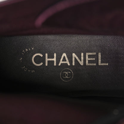 Chanel Crackled Calfskin Velvet Pearl Combat Short Boots 40 Black 8 of 10