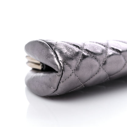 Chanel Metallic Aged Calfskin Quilted Timeless Clutch Silver 9 of 13