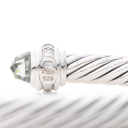 David Yurman Sterling Silver Diamond Prasiolite 7mm Cable Classics Bracelet 5 of 5