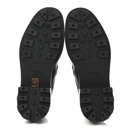 Hermes Glossed Calfskin First Oxford 37.5 Black 5 of 9