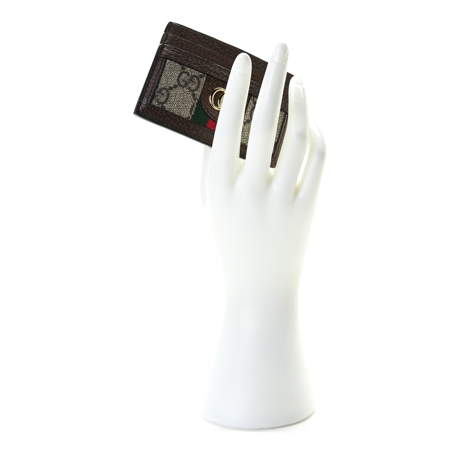 GG Supreme Monogram Ophidia Card Holder Brown