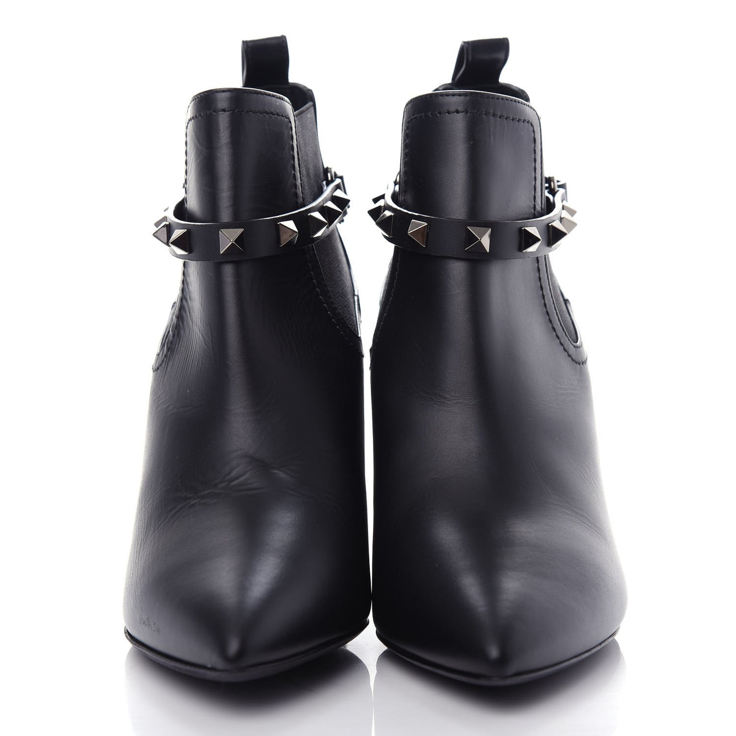 Calfskin Rockstud Chelsea 85mm Ankle Boots 36 Black