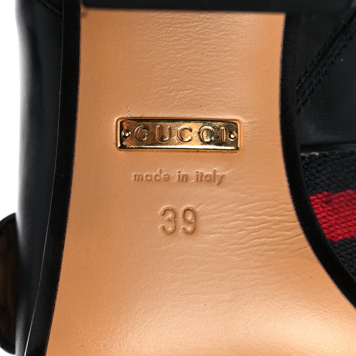 Betis Glamour Calfskin Web Pearl Embellished Peyton 75mm Ankle Boots 39 Black
