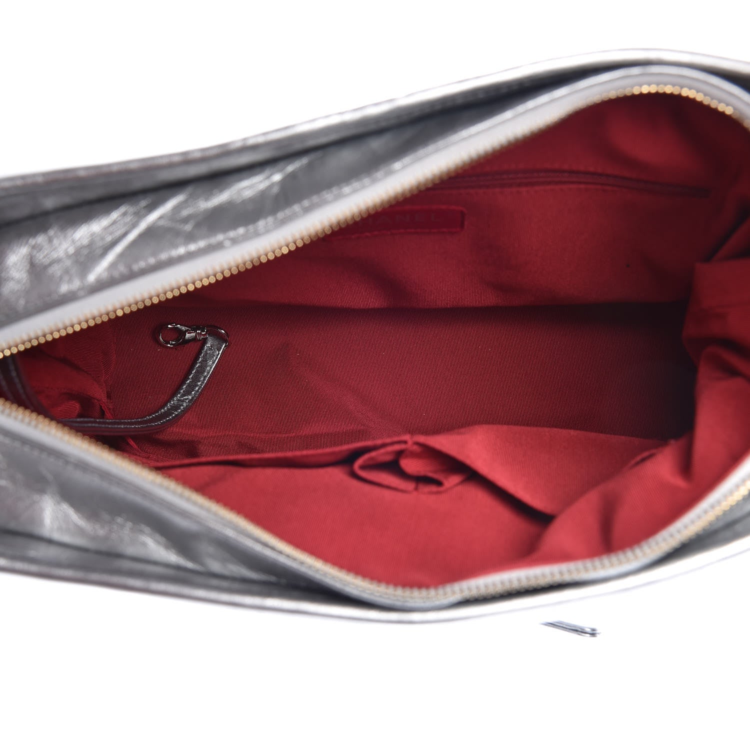 Chanel Metallic Lambskin Calfskin Quilted Medium Gabrielle Hobo Silver 5 of 10