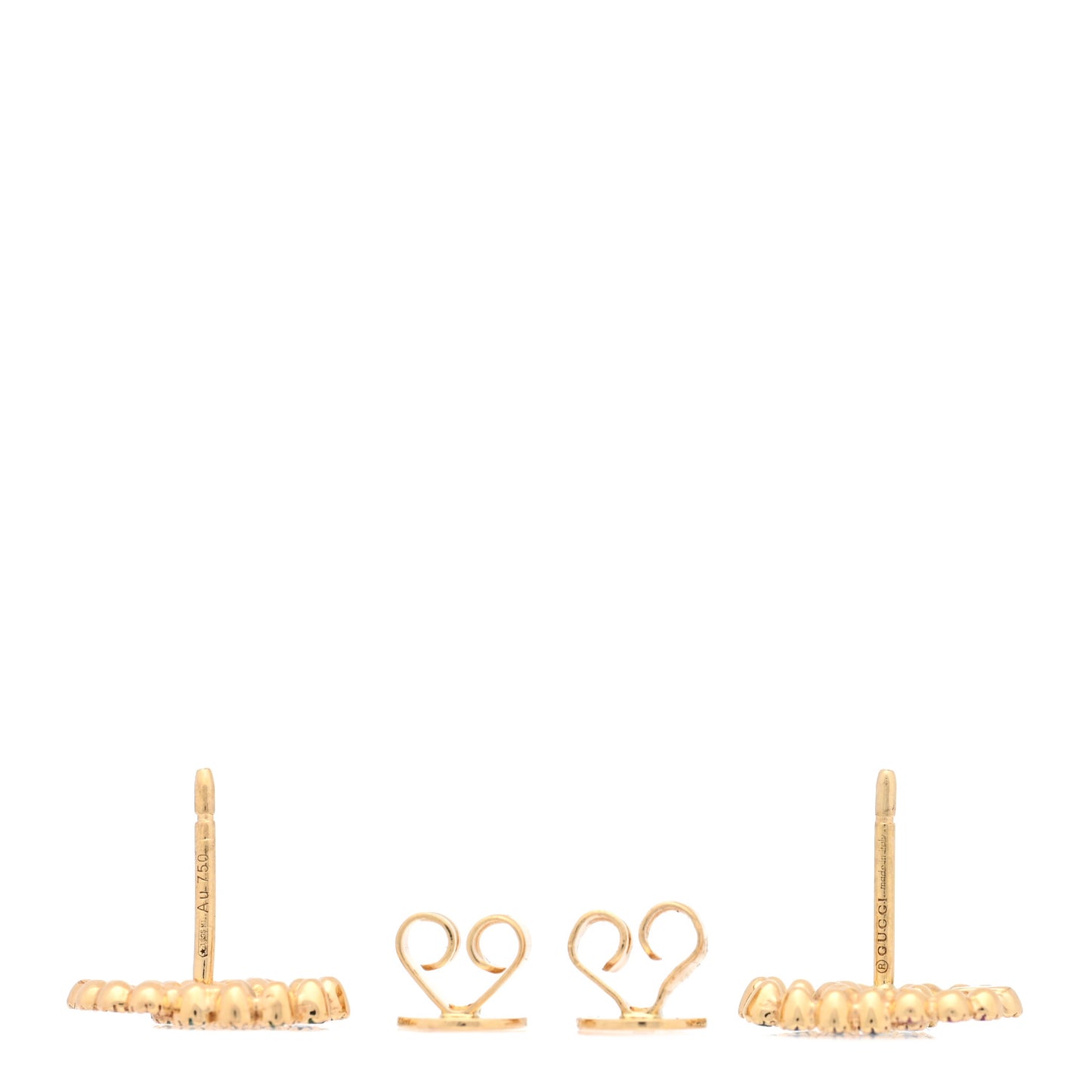 18K Yellow Gold Sapphire Topaz Tsavorite Citrine Running G Stud Earrings