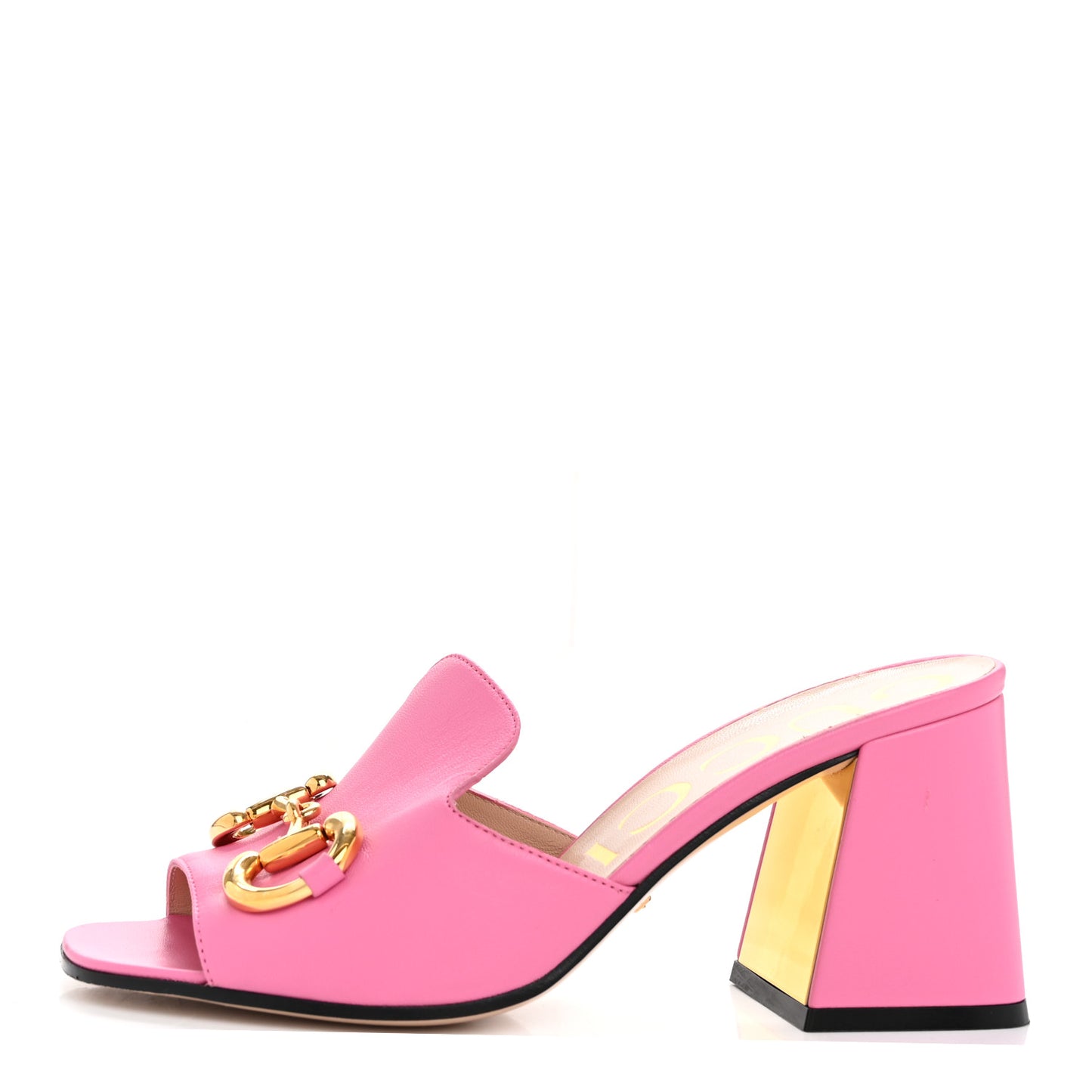 Nappa Horsebit 75mm Slide Sandals 37 Pink
