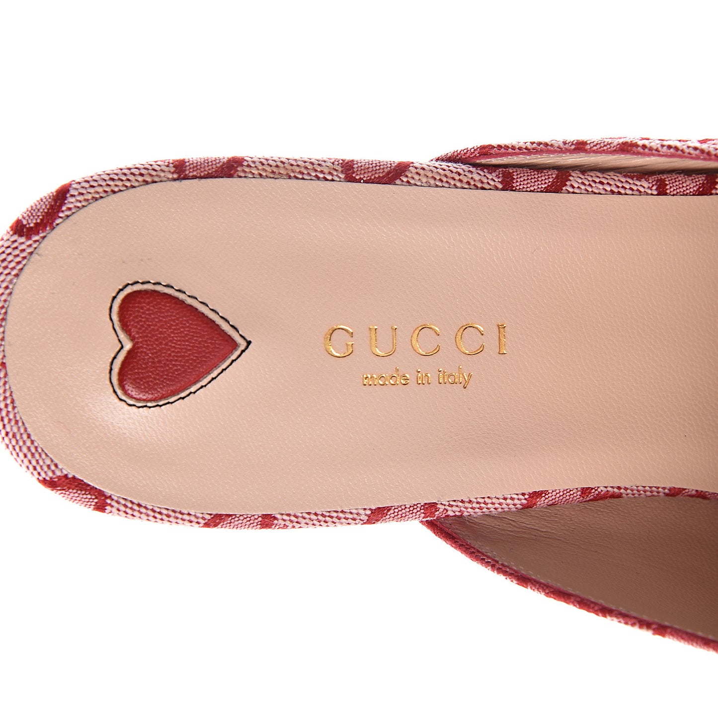 Canvas GG Monogram Horsebit Womens Princetown Slippers 40 Gardenia Hibiscus Red