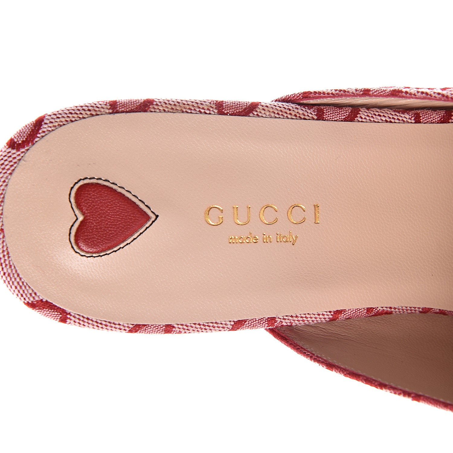 Gucci Canvas GG Monogram Horsebit Womens Princetown Slippers 40 Gardenia Hibiscus Red 6 of 8