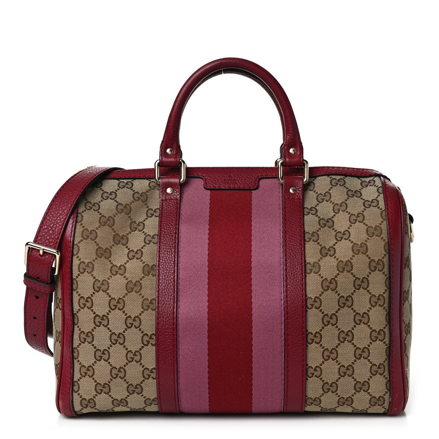 Monogram Cellarius Calfskin Vintage Web Medium Boston Beige Ebony Soft Burgundy Peonia Flower